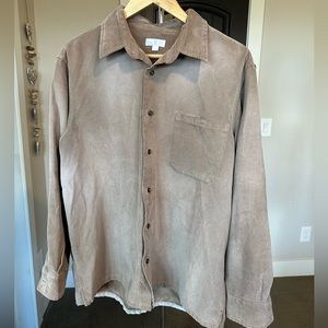 Brown Suede Button Down Size Large
